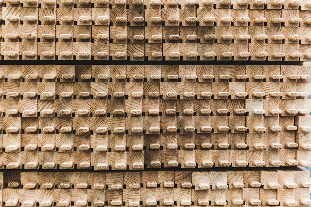 a close up of a wall made of wooden planks